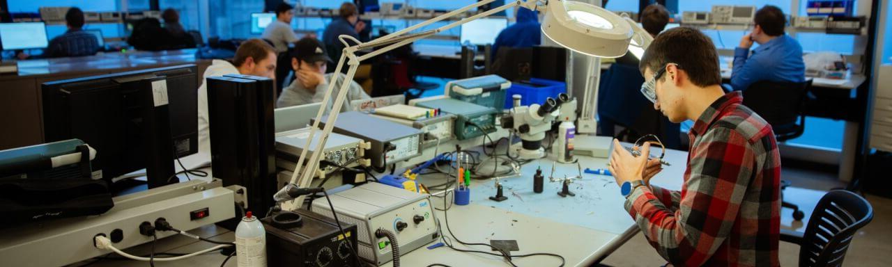 Student working in lab